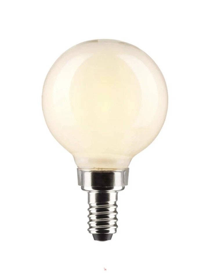 Satco 4.5w G16.5 Globe Filament LED 4000K Candelabra Base Dimmable - 40w equiv - Image 2 of 4