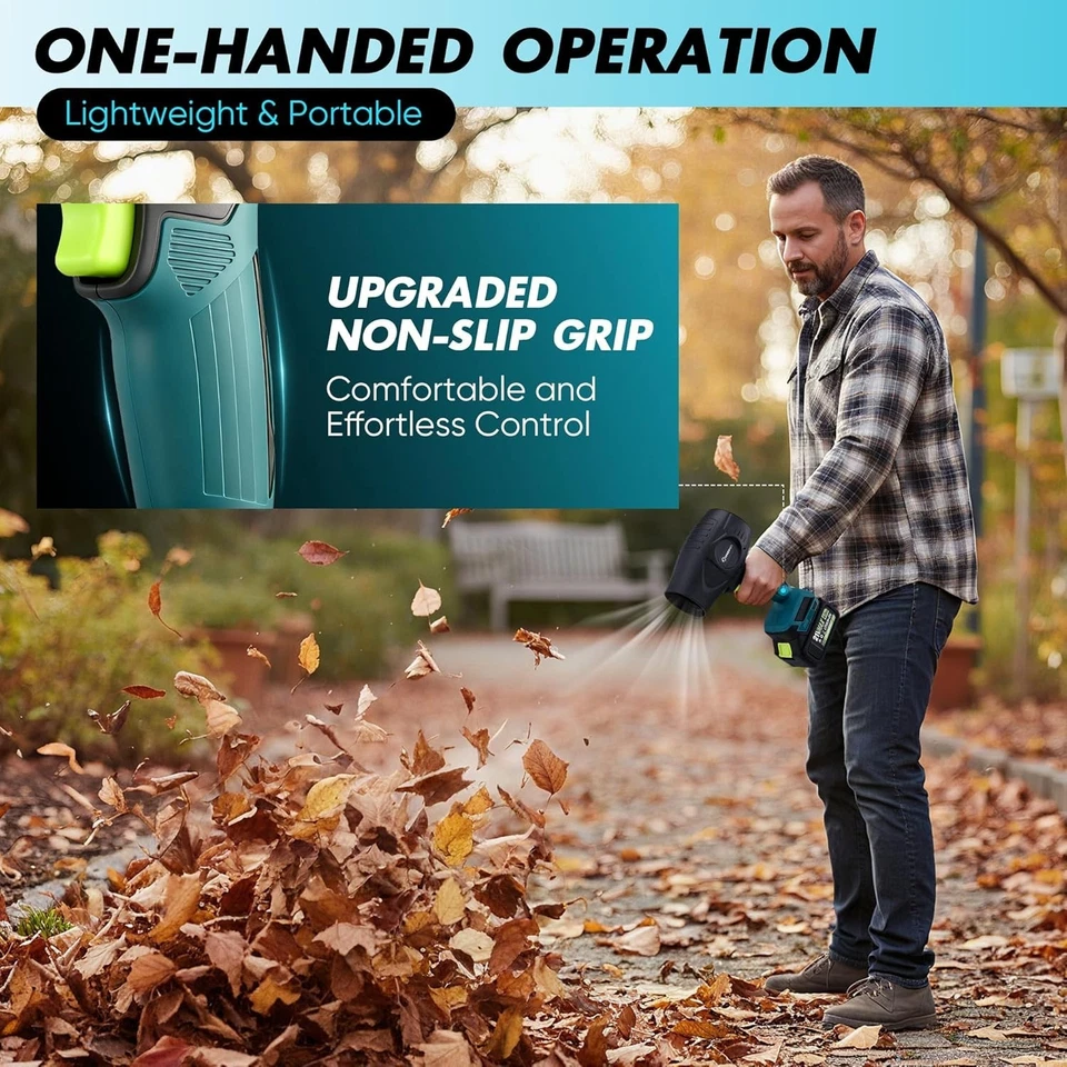 Akku-Laubbläser mit 2 x4,0 Ah Akkus, 180000 U/min Handbläser - Bild 3 von 4