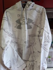 Under Armour Men's Size Medium White Camo Loose Fit Pullover Sweatshirt Hoodie