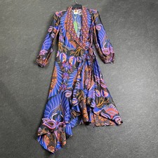 FARM RIO Heart Forest Long Sleeve Midi Dress Women's Size XS Black