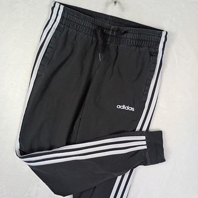 Adidas Essentials 3-Stripes Jogger Sweatpants Black White XS Slim Fit Pants
