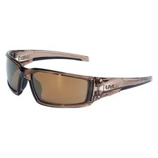 Uvex Hypershock, Safety Glasses, Anti-Scratch, Gold Mirror Lens, Brown Frame,