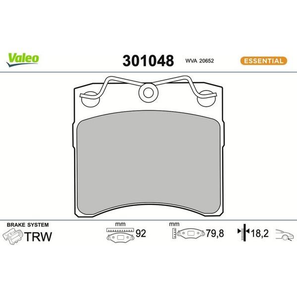 Valeo 301048 Bremsbelagsatz FüR VW Transporter T4 70B 70C 7DB 7DK 70J 70K 7DC-image