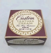 Vintage Esquire Custom Leather Cream *GOLD* USA 1.5oz