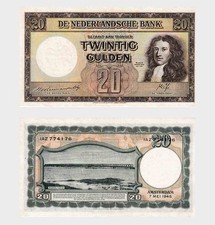 Netherlands - 1945 - 20 Gulden - "XF+" #NH167