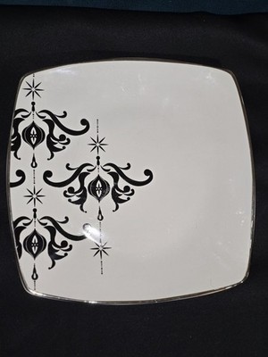 Arctic Solstice Damask Collection Dinner Plates Used /Still Pretty Decent