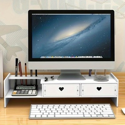 Multi-Functional Monitor Stand Riser with Storage Drawers