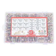 521pcs M6 M8 M10 Flange Bolts Assortment Kit 8.8 Grade Alloy Steel