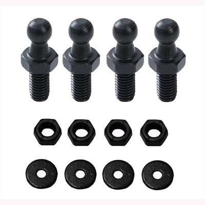 10mm Ball Studs M8 Gas Strut Lift Support Fitting 1/2'' Shank 4PCS Black