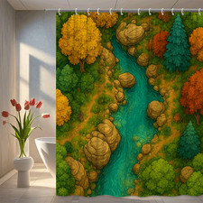 Autumn Forest Shower Curtain - Colorful Nature Design