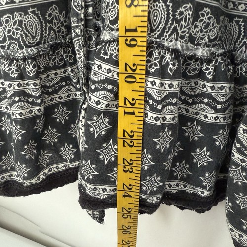 Vintage Y2K Mini Dress Babydoll Top Ruffles Striped Paisley Summer Boho Beach L - Picture 8 of 8
