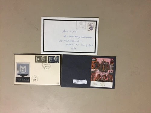 Three MOURNING covers:Russia w/SS,Germany,Israel fdc