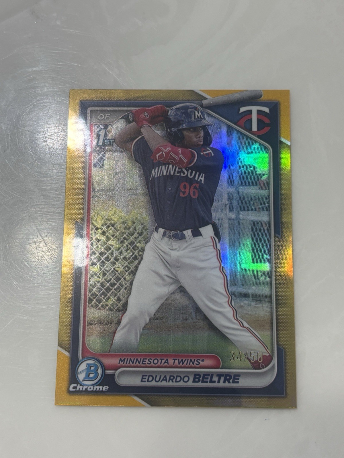 2024 Bowman Chrome Prospects Gold Refractor 34/50 Eduardo Beltre #BCP-170