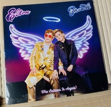 ELTON JOHN HAND SIGNED WHO BELIEVES IN ANGELS? 12” X 12” ART CARD