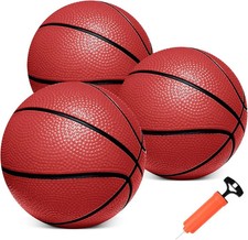 Mini Basketballs,3 Pack 6" Inch Small Basketball Set with Pump Over The Do