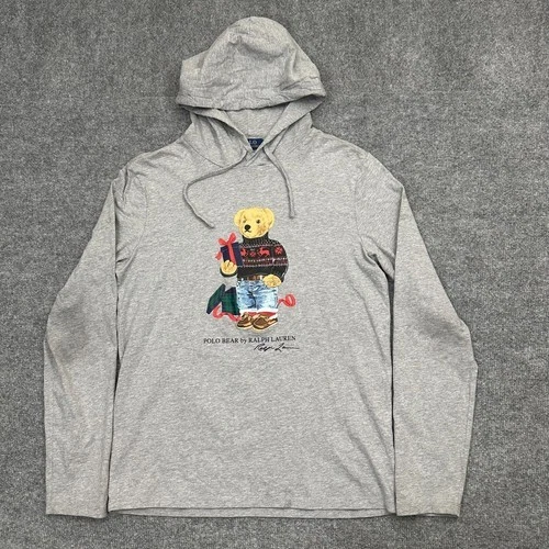 Polo Ralph Lauren Polo Oso Camiseta con Capucha Pullover Ligero Para Hombre Pequeño Gris