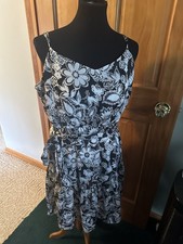 Floral Black and White Sleeveless Dress with Belt by Nine West NWT