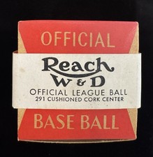 Vintage Reach W&D No. 291 Official League Baseball Sealed NOS Cushioned Cork