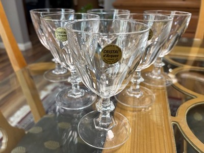 6 Cristal D'Arques Durand Claret Wine Glass Goblets in Rambouillet New w/o Box