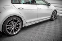 Seitenschweller Ansatz (Paar) + Flaps Passend FüR VW Golf R Mk7 Schwarz Hochglan