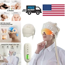 Head Massager for Headaches Electric Rechargeable Eye Massage Tool with Heat