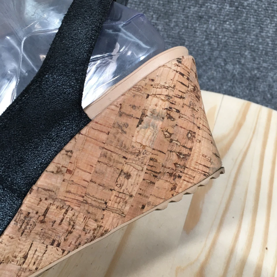 Sandalias Crocs para mujer 10 A-Leigh con cordones negras punta abierta tacones de cuña 202042 Foto 4 de 4