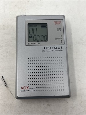 Optimus DR-32 Digital Recorder 14-1171 VOX Voice Activation TESTED Working. Read