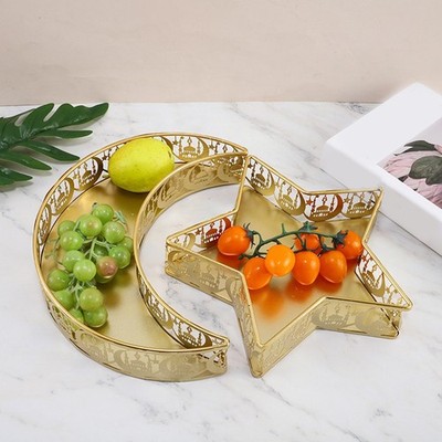 Mond Stern Tablett Ramadan Tablett Ornament Luxus vielseitig galvanisiert Servieren