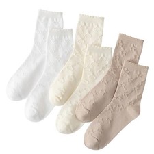 Women's Crew Socks - Cute Cotton Calf 5-9 6 Pairs Mix Color Cloud,heart,star 