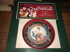 Coca Cola Blechschild + rundes Blech Servier Tablett