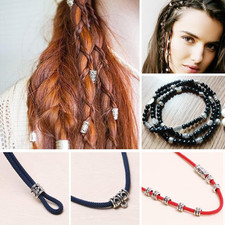 10pcs Large Hole Spacer Beads, 10 Style 304 Stainless Steel European Beads An...