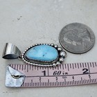 Petite Navajo Handmade Golden Hills Turquoise Pendant C Charley sterling — photo 5