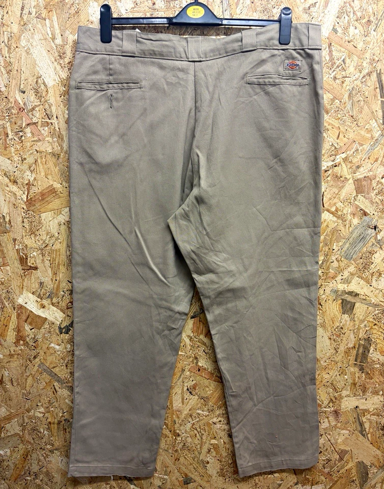 Dickies 874 Beige Cotton Blend Twill Chino Trousers Straight Leg W42 L32, photo 1 of 5