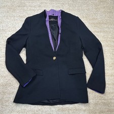 Mary Kay Blazer Womens L Navy Single Button C...