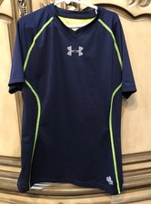 Under Armour Sz L Boys Authentic NFL COMBINE Heat Gear T-Shirt Active Fitted
