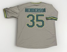 Rickey Henderson Oakland Jersey Men’s XL 1982 Athletics Road Gray Retro A’s