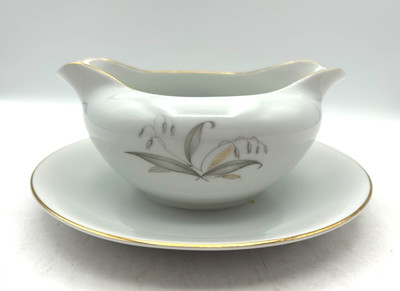 Vintage Kaysons Golden Rhapsody Gravy Boat w Underplate Fine China Japan