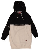 Superdry Womens Graphic Hoodie Dress UK 12 Medium Black Colourblock DV11