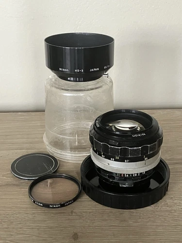 Nikon Non AI NIKKOR Auto 55mm f/1.2 MF Prime Lens & HS-3 Lens Hood EXC+++ Optics