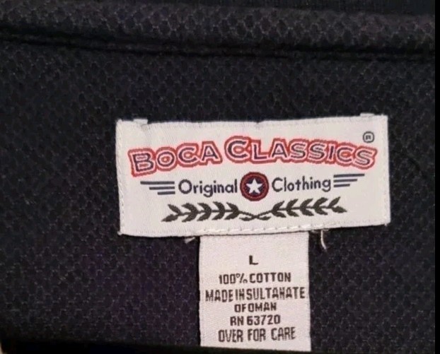 Boca Classics Men's Large Partial Button Up Polo … - image 3