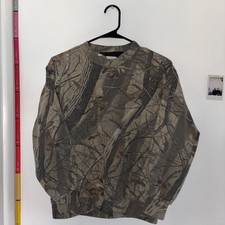 Vintage Liberty Realtree Hardwoods Camo Sweatshirt USA Made Distressed Mens S/M