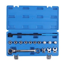 15 Piece Ratcheting Serpentine Belt Wrench Tool Set Removal Installation Kit