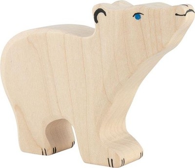 Holztiger Eisbär, klein, Kopf hoch, 80209
