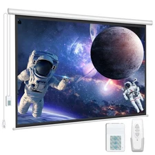 Motorized Projector Screen - 16:9 4K 3D HD 100 inch Projector Screen Pull Dow...