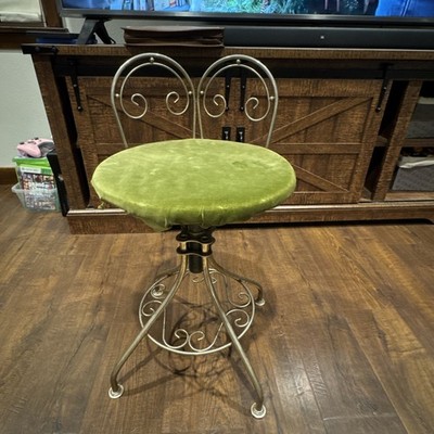 CIRCA 1960'S HOLLYWOOD REGENCY DRESSING TABLE BOUDOIR HEIGHT ADJUSTABLE CHAIR Vt