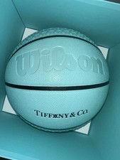 Tiffany  Co. Spalding Leather Basketball Blue Indoor Game Rare 29.5"