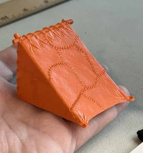 Orange Lean-To Tent Marx Playset Accessory Arctic Explorer IGY Satellite Vintage