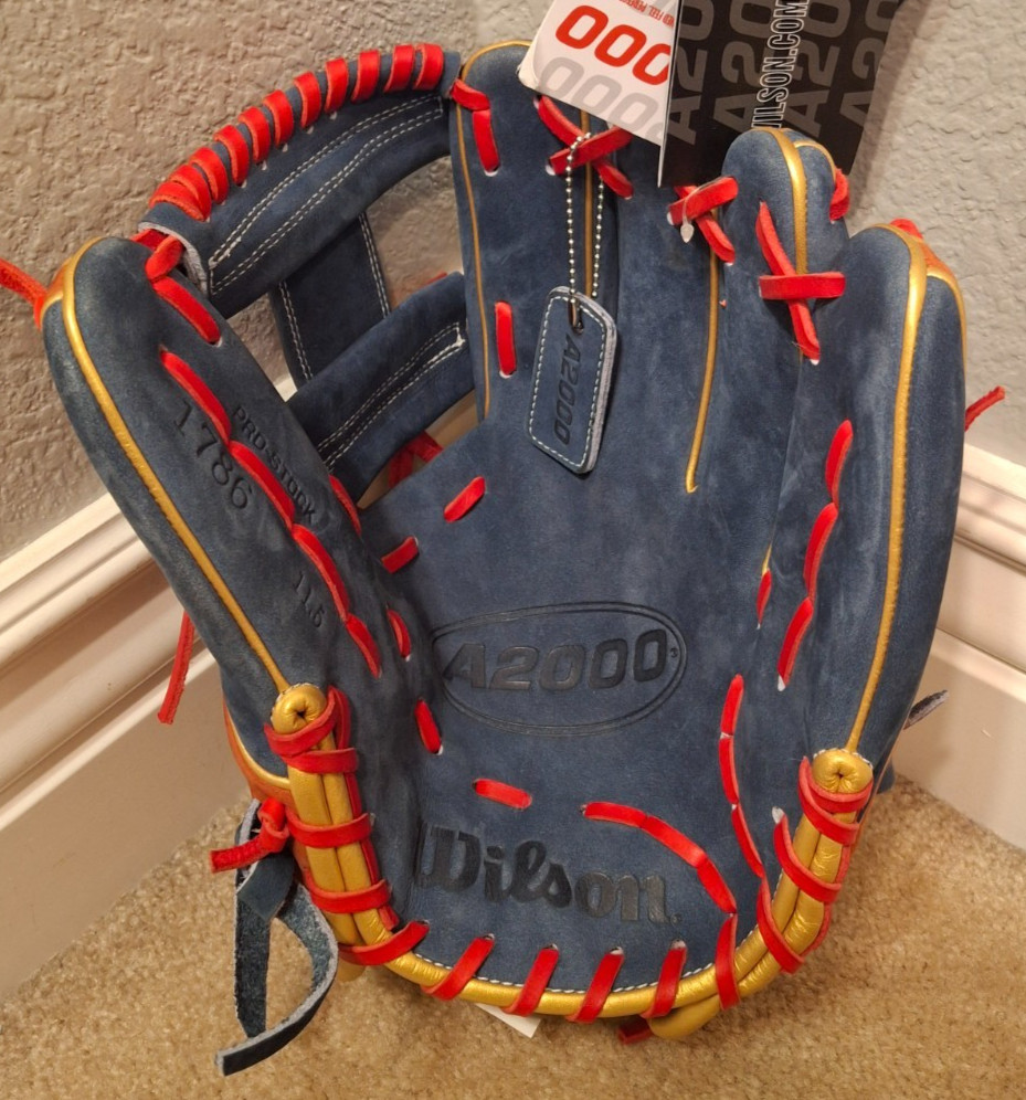 WILSON A2000 11.5 1786 INFIELD BASEBALL GLOVE, NWT, WBW102032115, NAVY SUEDE