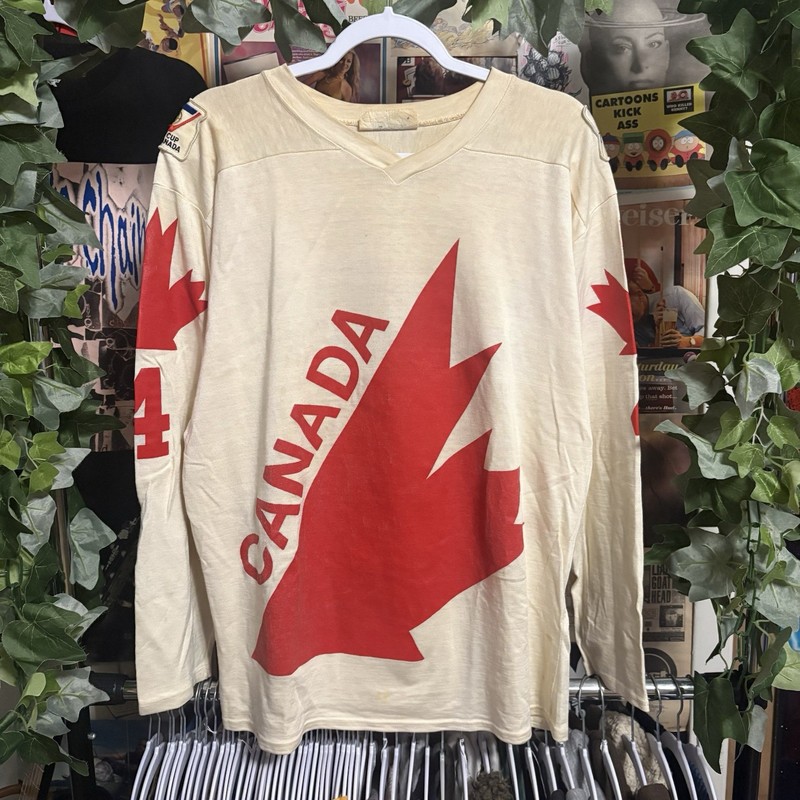 VTG 1976 Team Canada Canada Cup Jersey Bobby Orr #4 Made in Canada Vintage L