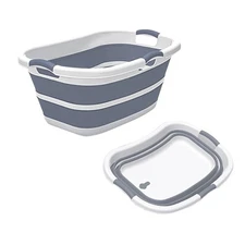 ddLUCK Multi-Functional Collapsible Pet Bathtub with Drainage Hole, 3 Handled...